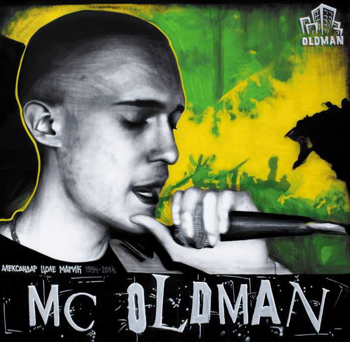 Mural of Aleksandar Cole Marić - MC OLDMAN